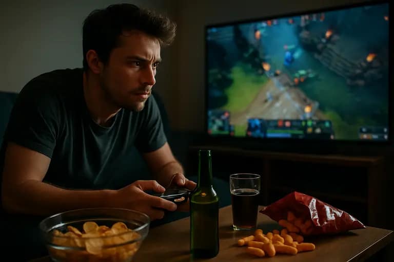 Player comparing subscription costs and game purchases at a clean PC setup