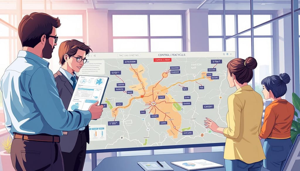 A vibrant illustration of "Spawn Control Strategies" showcasing a dynamic map with strategic zones highlighted. In the foreground, a group of diverse professionals in smart casual attire, engaged in animated discussion, analyze flow charts and map layouts on digital screens. In the middle ground, a detailed map displays various pathways and tactical nodes, emphasizing decision points for controlling spawn cycles. The background features a modern office environment, with large windows allowing soft, natural light to illuminate the scene. The overall atmosphere exudes focused energy and strategic innovation, capturing the essence of teamwork and tactical planning in a high-tech setting. The composition is slightly angled to create depth, emphasizing collaboration and forward-thinking strategies. A vibrant illustration of "Spawn Control Strategies" showcasing a dynamic map with strategic zones highlighted. In the foreground, a group of diverse professionals in smart casual attire, engaged in animated discussion, analyze flow charts and map layouts on digital screens. In the middle ground, a detailed map displays various pathways and tactical nodes, emphasizing decision points for controlling spawn cycles. The background features a modern office environment, with large windows allowing soft, natural light to illuminate the scene. The overall atmosphere exudes focused energy and strategic innovation, capturing the essence of teamwork and tactical planning in a high-tech setting. The composition is slightly angled to create depth, emphasizing collaboration and forward-thinking strategies.