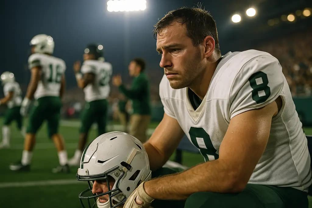 College Football 27 paid progression menu discussed by players at a gaming desk