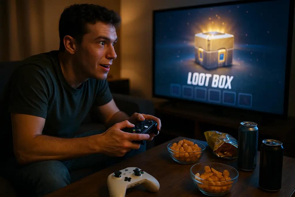 Xbox Loot Boxes purchase screen with a player reviewing odds before spending